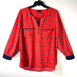 Style & Co. Red Dragonfly Print Tunic Sz 3X  NEW